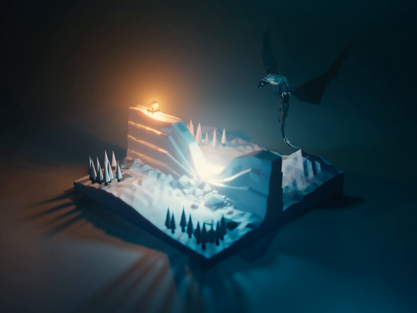 Animated Dragon and Wall wall gameofthrones dragon fanart lowpolyart d.png