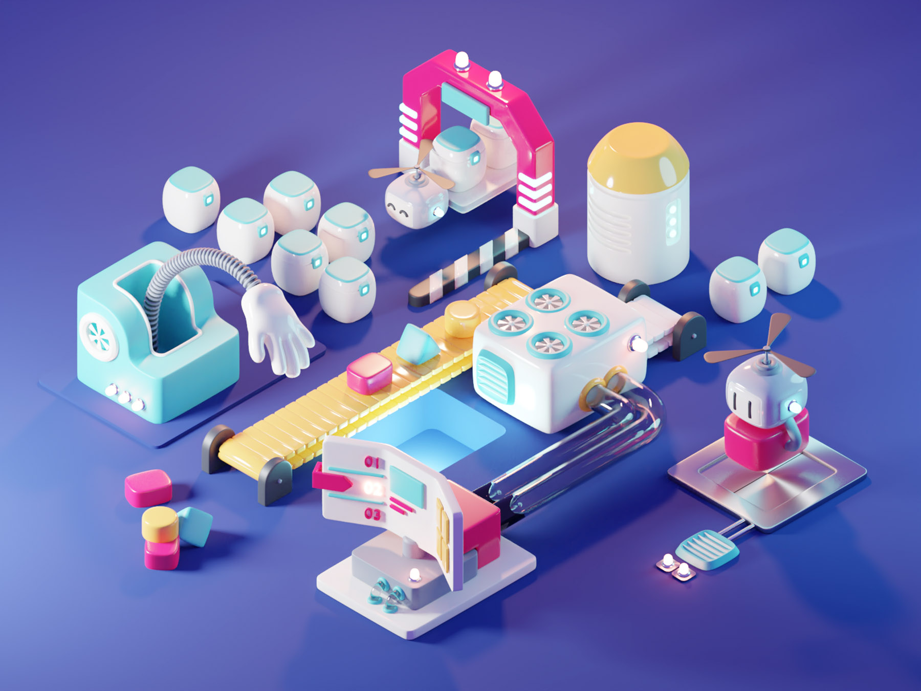 Bots Color Version bots ecommerce web illustration 3d illustration dio.jpg