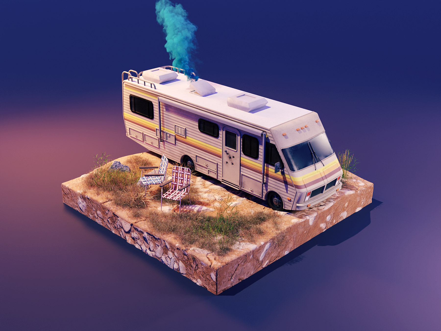 Breaking Bad rv car breaking bad substance substancepainter lowpolyart.jpg
