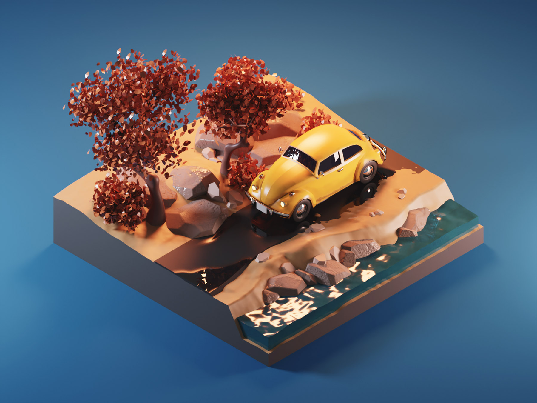 Bumblebee beetle transformers bumblebee fanart diorama lowpoly isometr.jpg