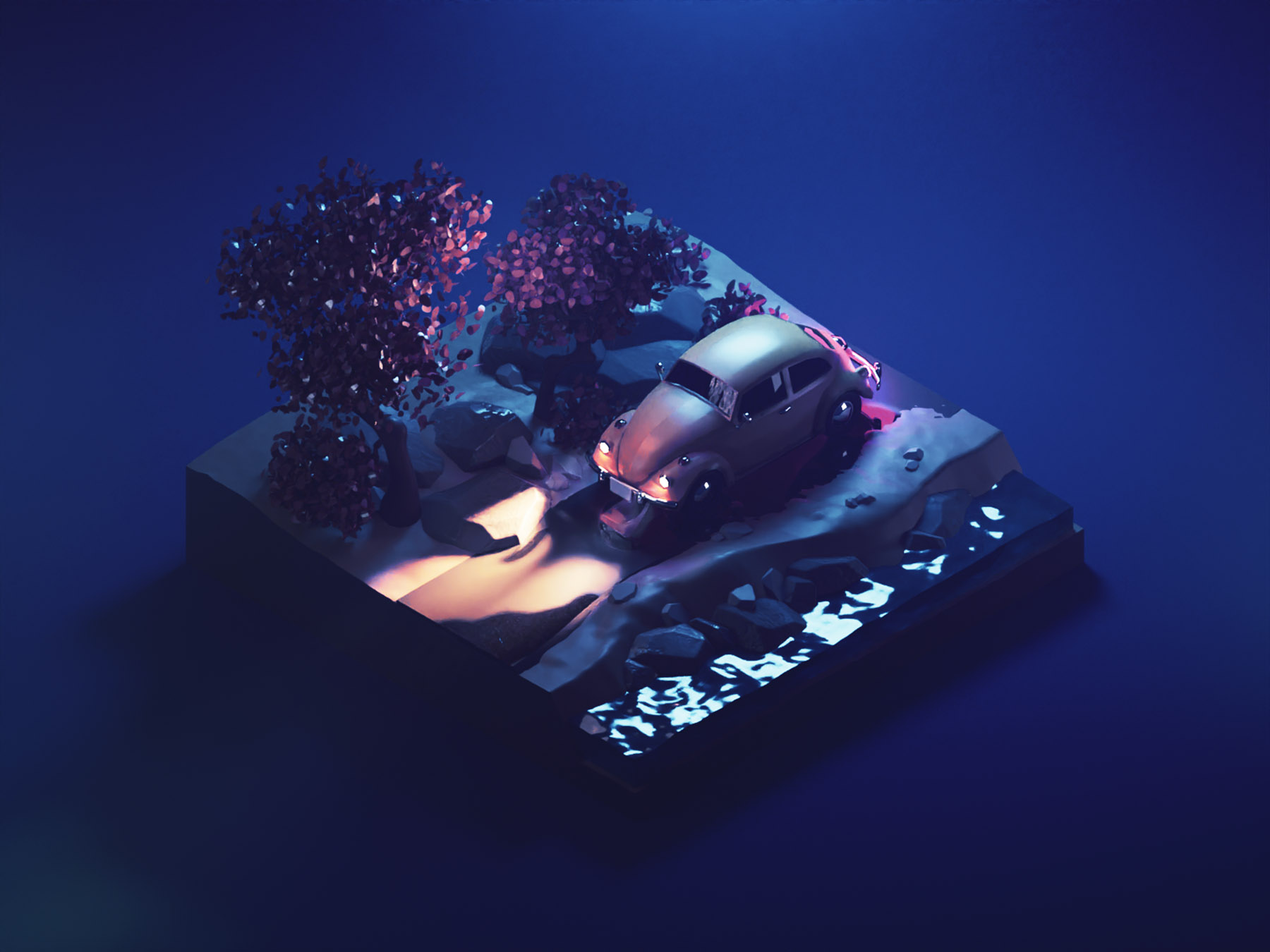 Bumblebee at Night beetle vw car bumblebee fanart lowpolyart low poly.jpg