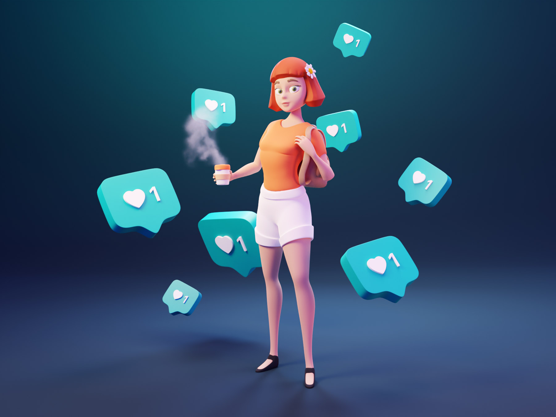 Clementine 2.0 coffee girl character cartoon character illustration 3d.jpg