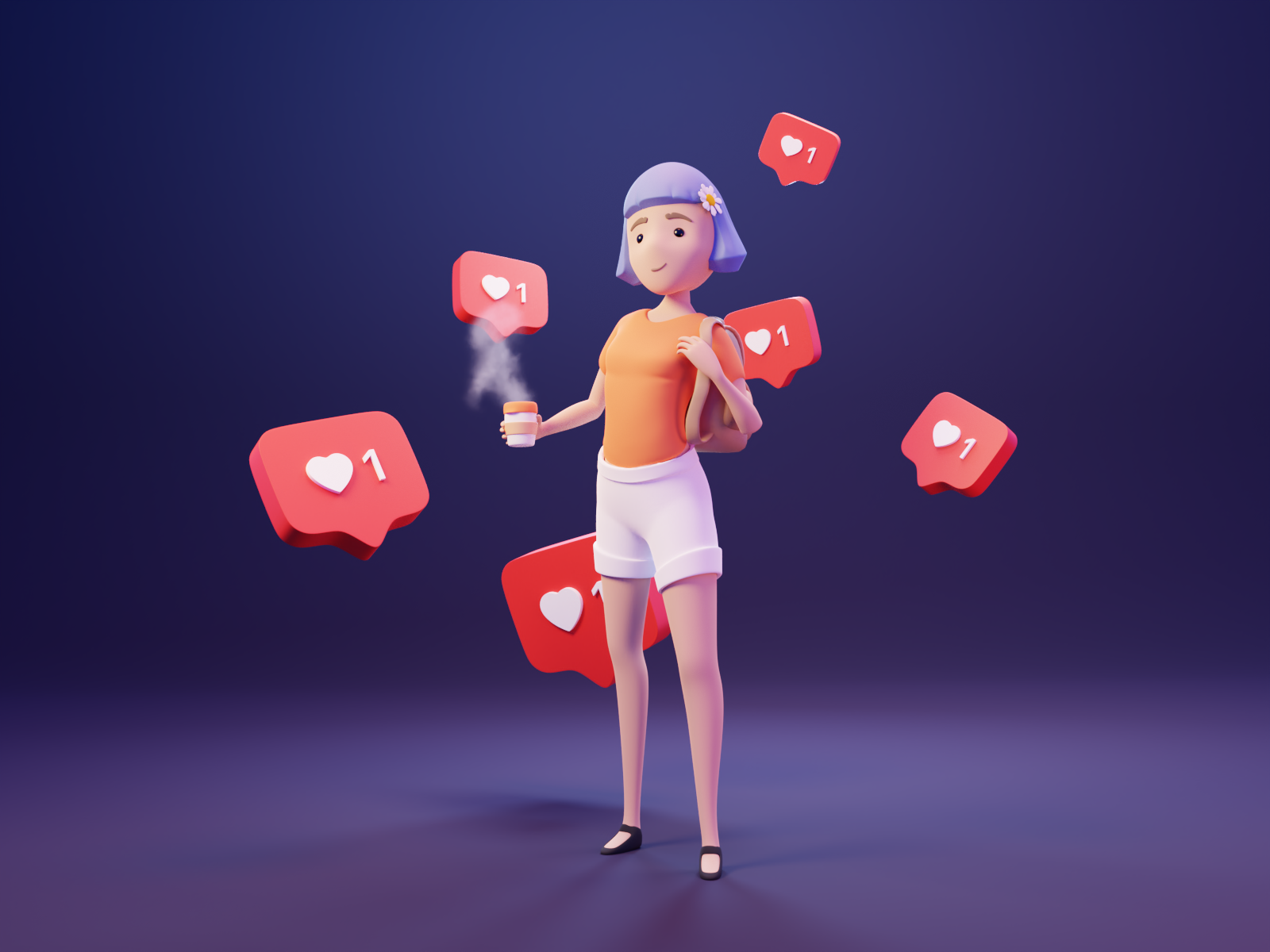 Clementine cartoon 3d character likes instagram coffee character illus.png
