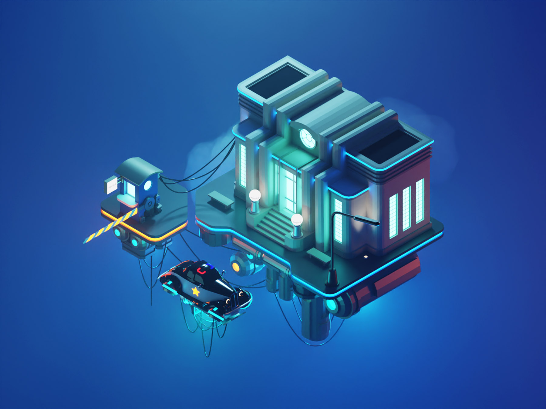 Cloud 66 Police cyberpunk dieselpunk scifi lowpoly lowpolyart low poly.jpg
