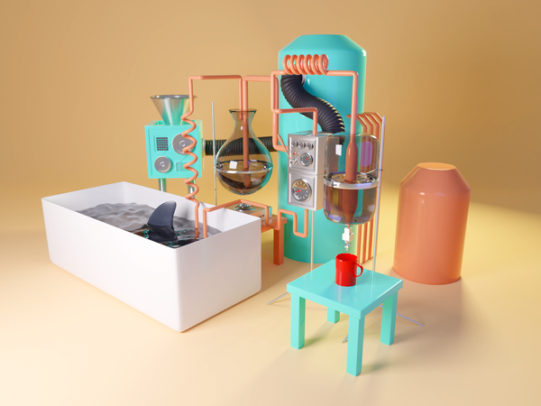 Coffee Lab retro pastel brew lab coffee model render design blender il.png