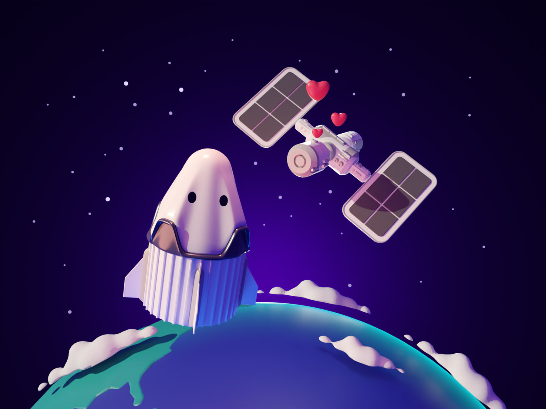 Connection iss spacex dragon space cartoon render blender illustration.jpg