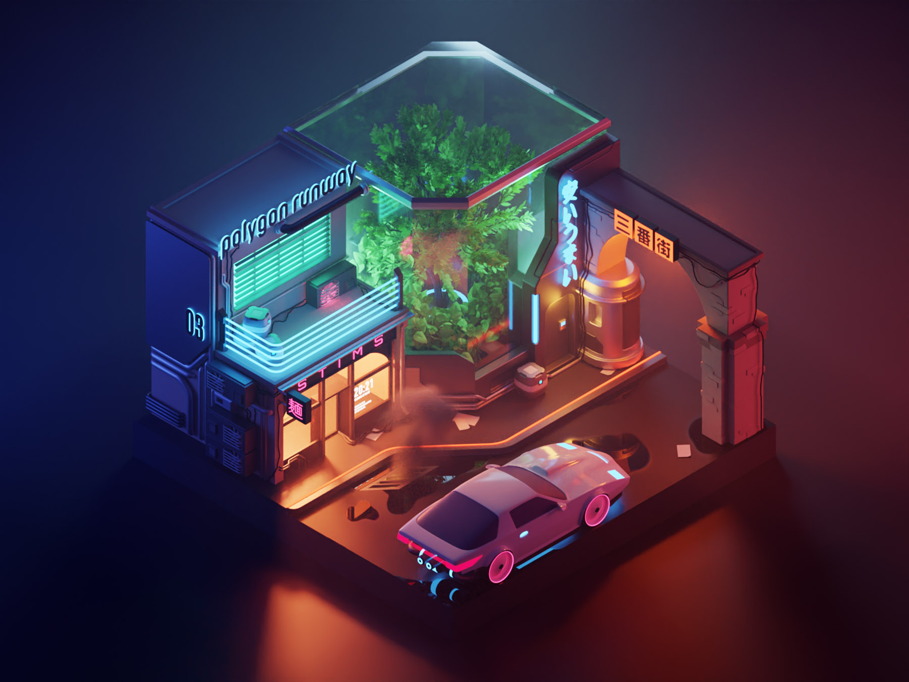 Cyberpunk Archway scifi synthwave cyberpunk cyberpunk 2077 diorama iso.jpg