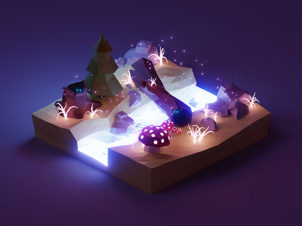 Enchanted Night Diorama lights glow forest enchanted magic night diora.png