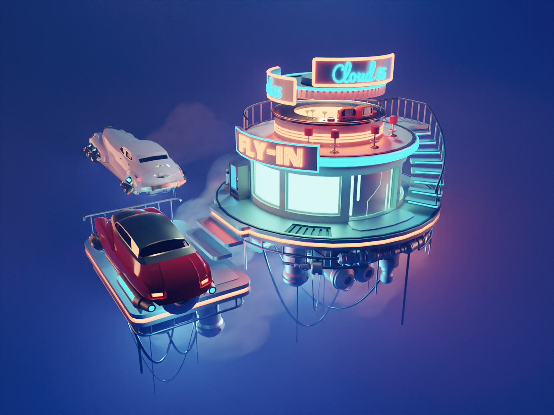 Fly-in Joint cyberpunk dieselpunk sci-fi lowpolyart low poly diorama l.jpg
