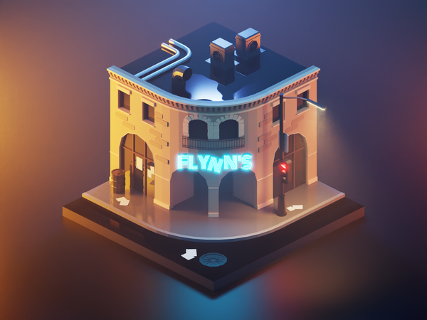Flynns Arcade from Tron sci-fi cyberpunk arcade flynns tron fanart bui.png