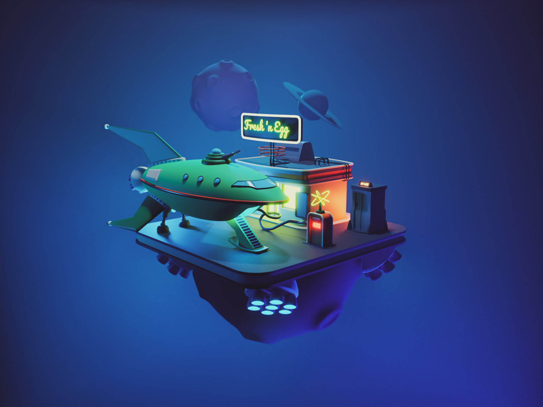 Futurama Ship spaceship rocket planet express futurama fanart diorama.jpg