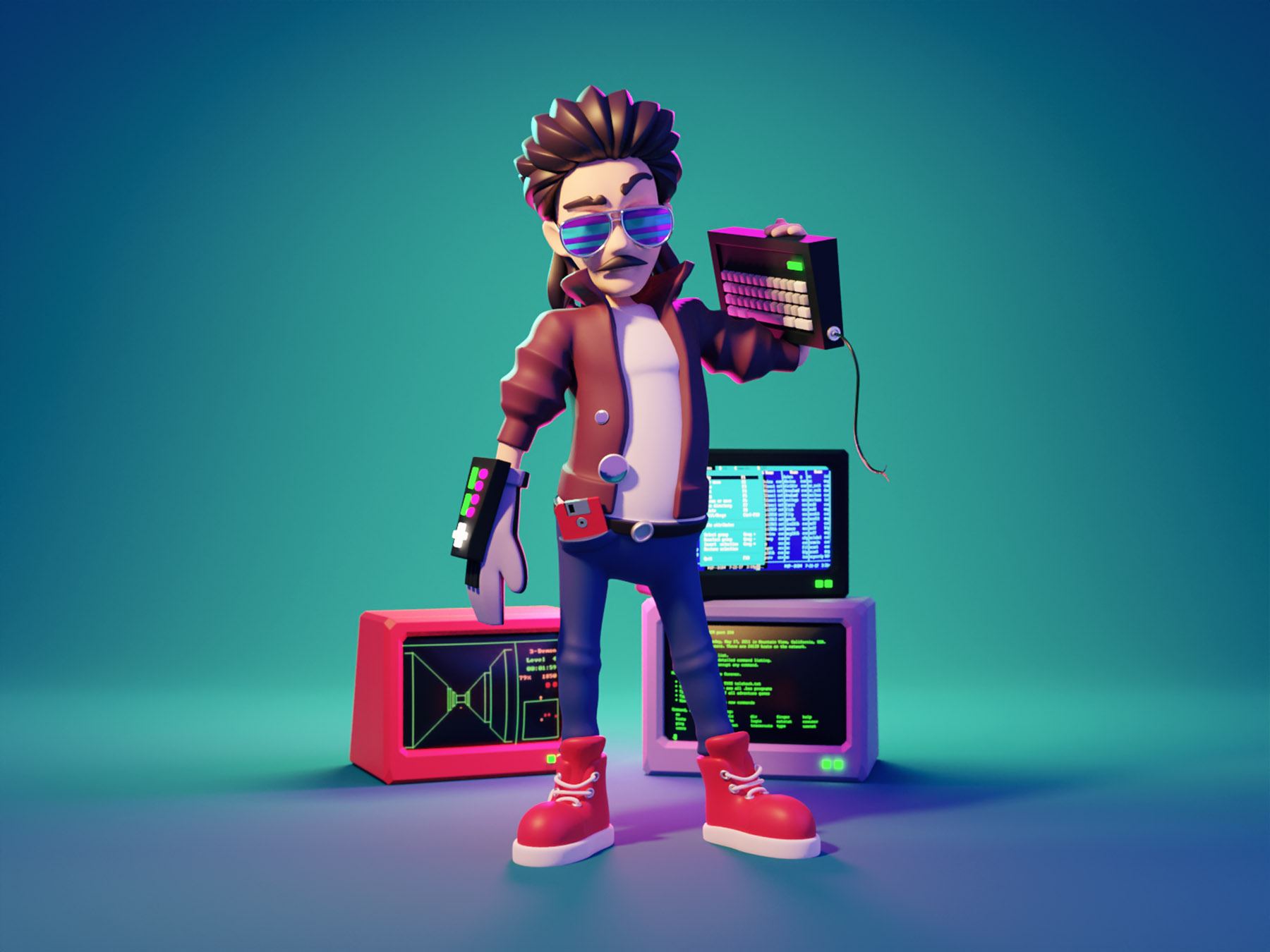Hackerman synthwave 80s hackerman kung fury 3d character character des.jpg