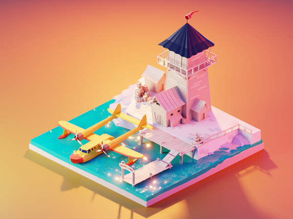 Higher for Hire cartoon disney tale spin fanart building lowpolyart di.png