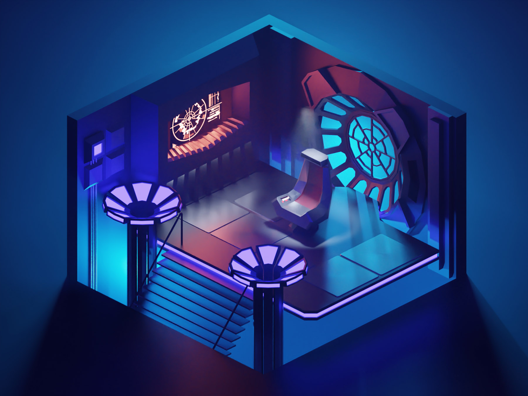 Imperial Throne Room room fanart star wars lowpolyart low poly diorama.jpg