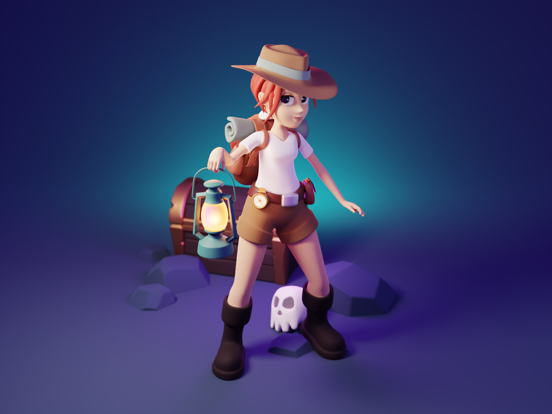 Isabella the Explorer explorer adventurer 3d character illustration 3d.jpg