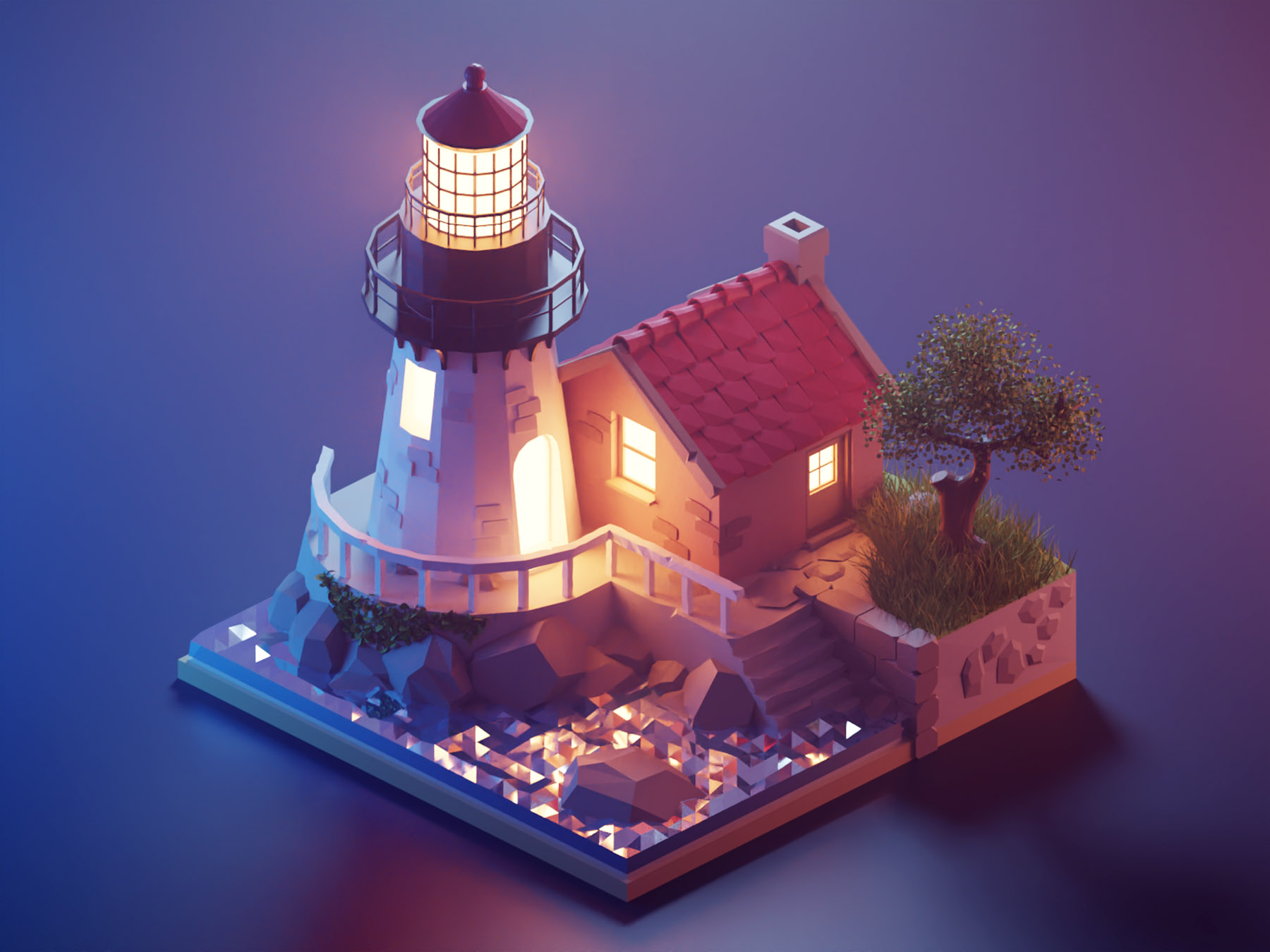 Lighthouse lighthouse lowpolyart low poly diorama isometric lowpoly re (2).jpg