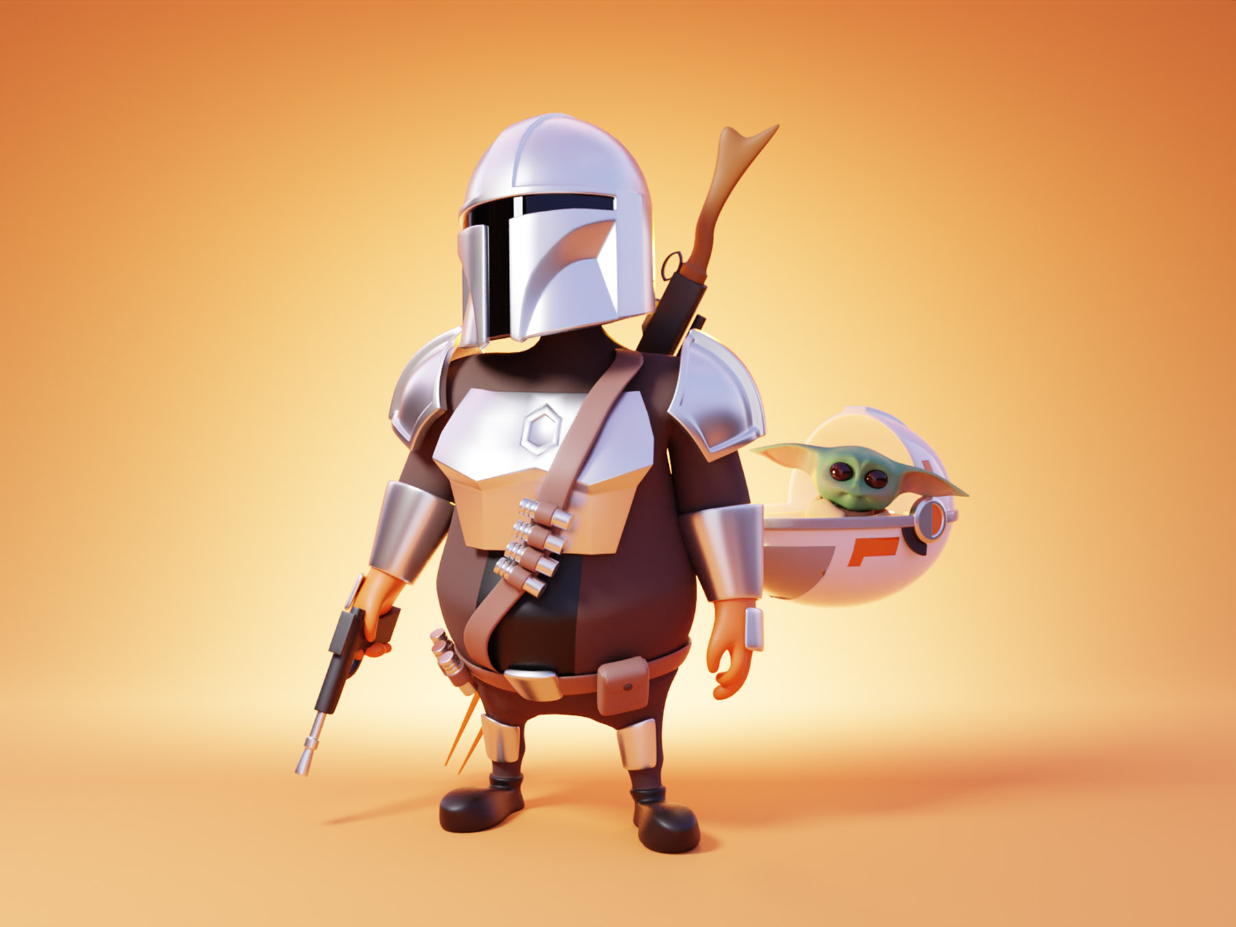 Mandalorian baby yoda 3d character character design star wars mandalor.jpg