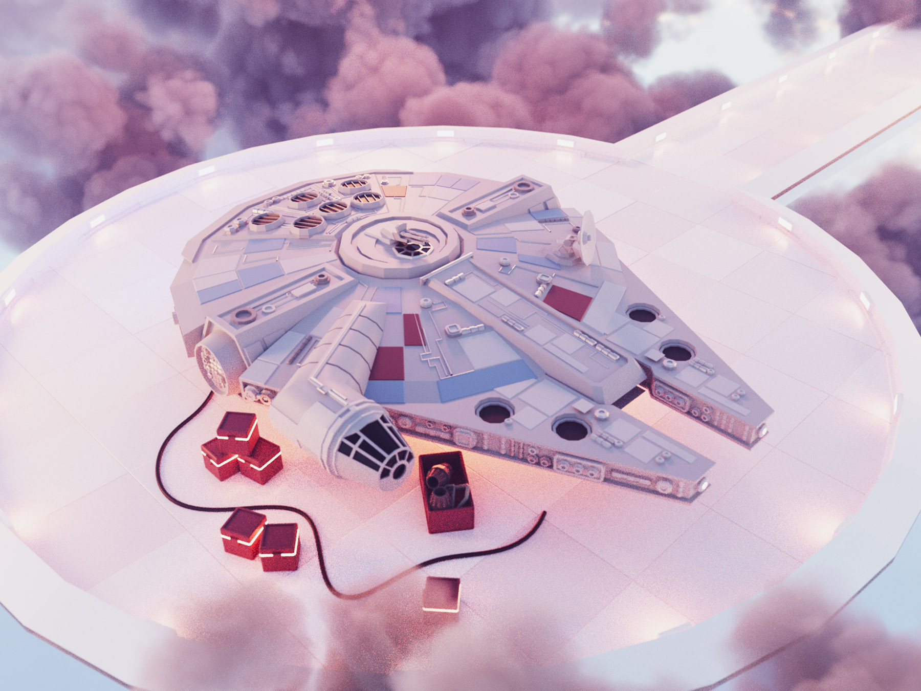 Millenium Falcon at Bespin millenium falcon star wars fanart lowpolyar.jpg