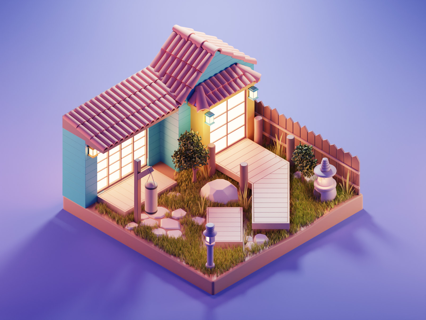 Myiagi Dojo cobra kai myiagi japanese dojo karate kid garden lowpoly d.jpg
