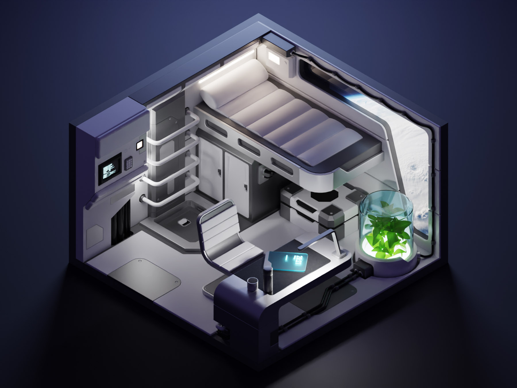 Orbital Room room space scifi diorama lowpoly isometric render blender.jpg