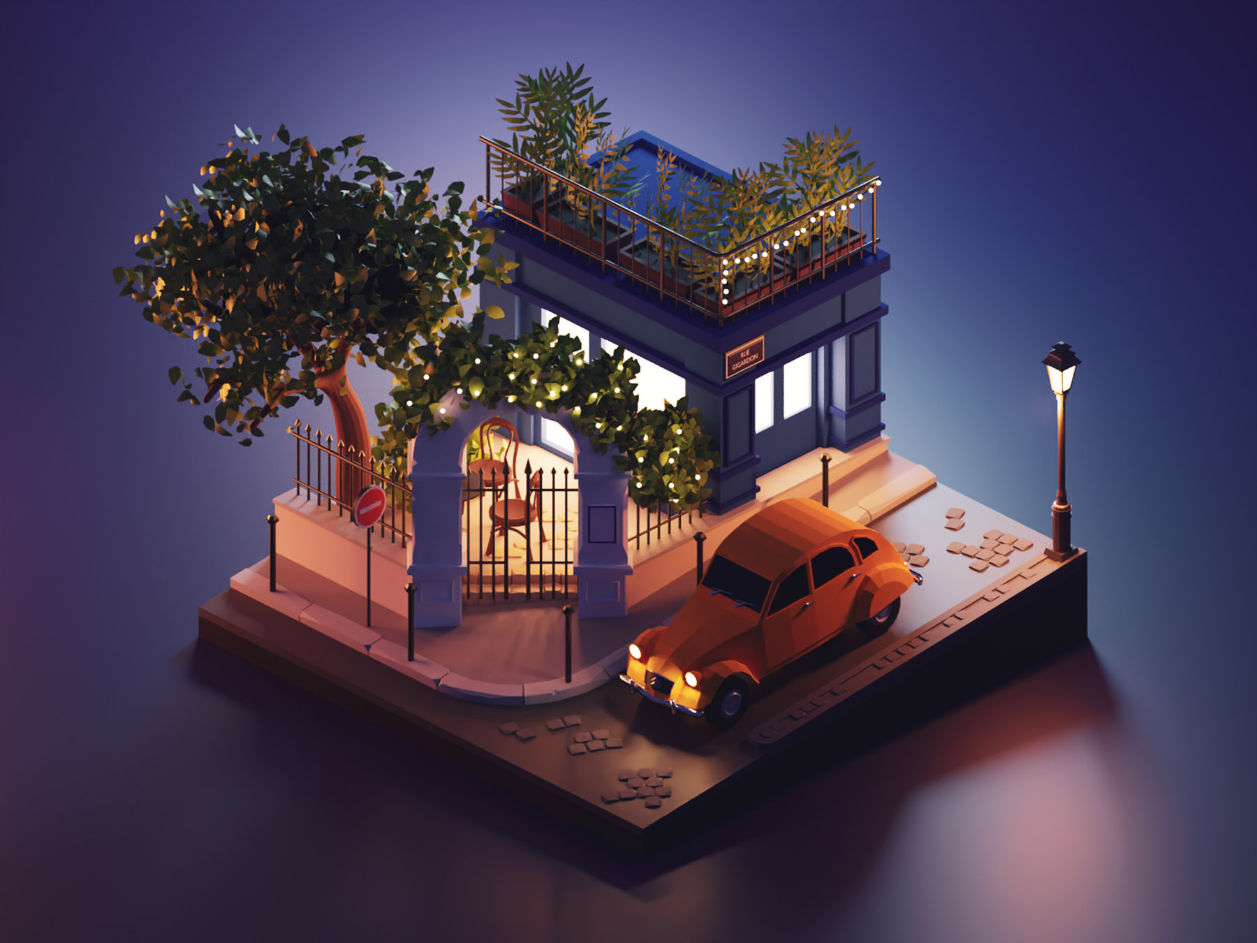 Paris at Night city night paris lowpolyart low poly lowpoly diorama is.jpg