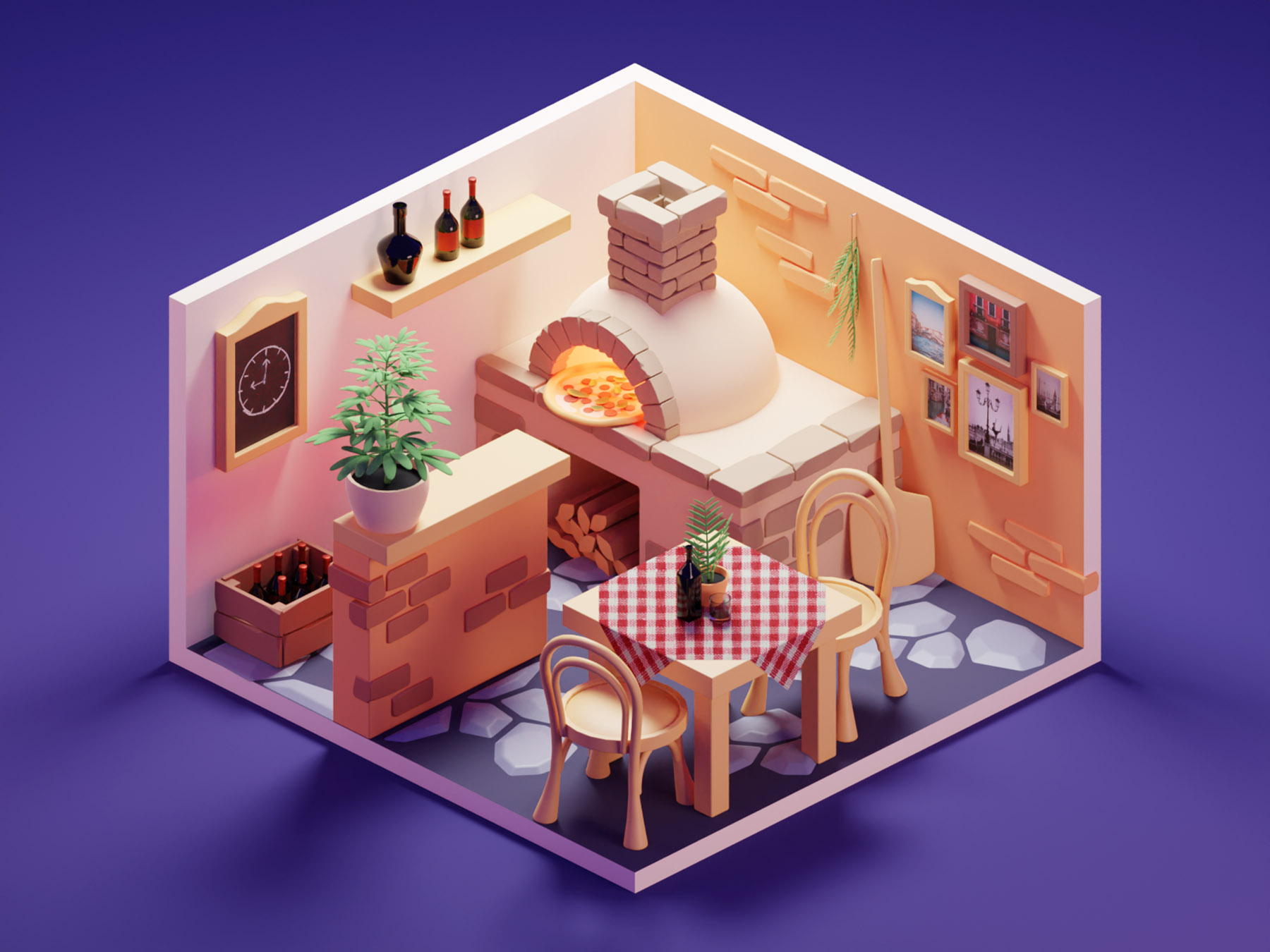 Pizza Place cartoon pizza pizzeria stylized low poly diorama lowpolyar.jpg