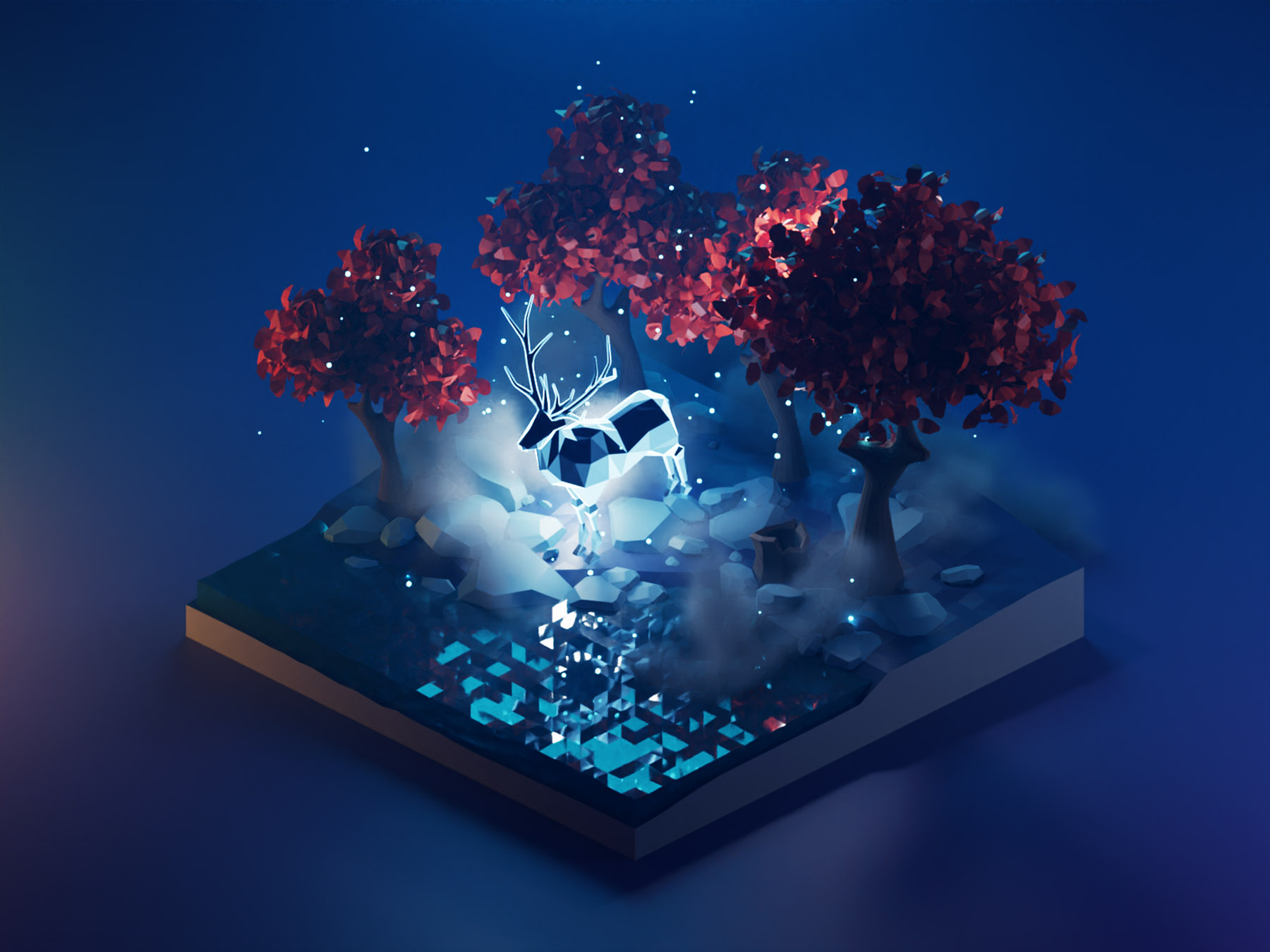 Patronus Charm patronus harry potter diorama lowpolyart low poly lowpo.jpg