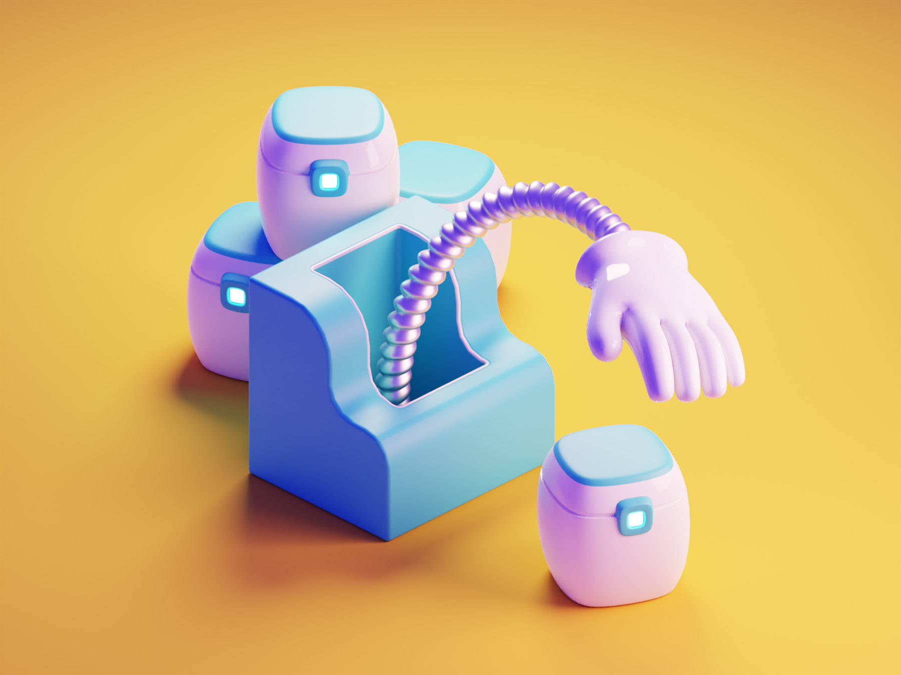 Robot Hand Tutorial robot tutorial diorama isometric render blender il.jpg