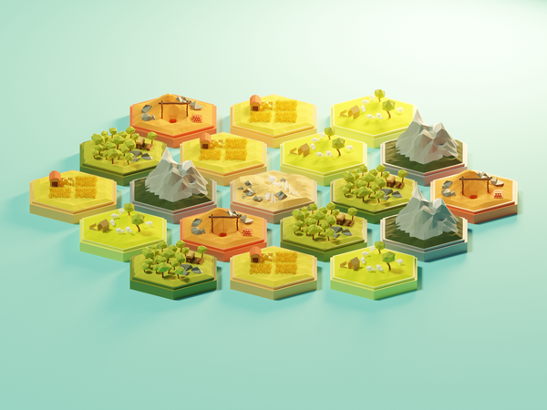 Settlers of Catan game tiles settlersofcatan boardgame lowpolyart dior.png