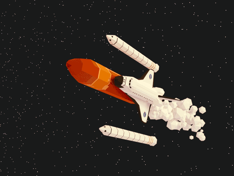 Shuttle Flyby Animation  rocket launch spacecraft stars shuttle space.gif