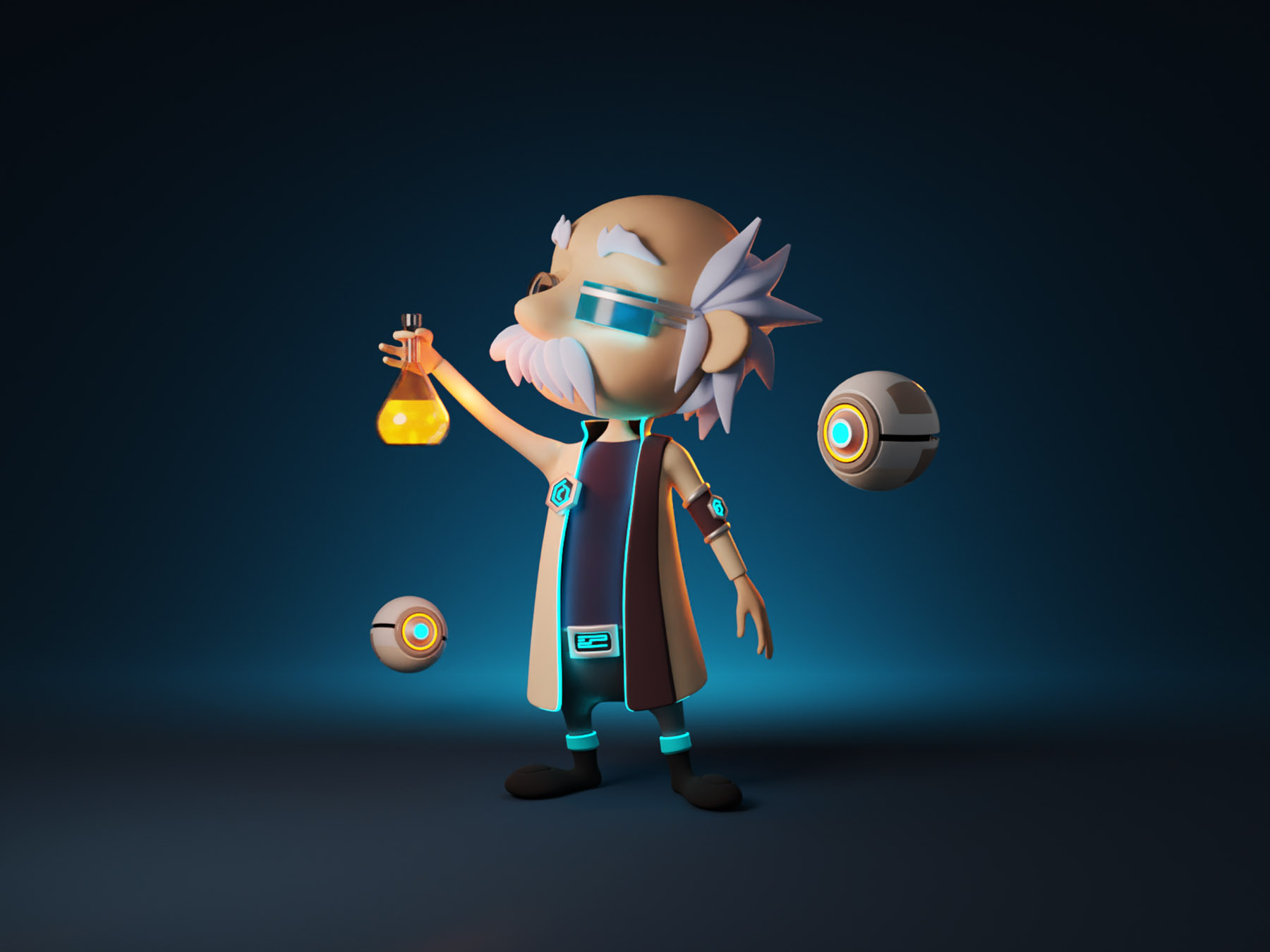 Stan the Scientist sci-fi cyberpunk scientist character illustration 3.jpg