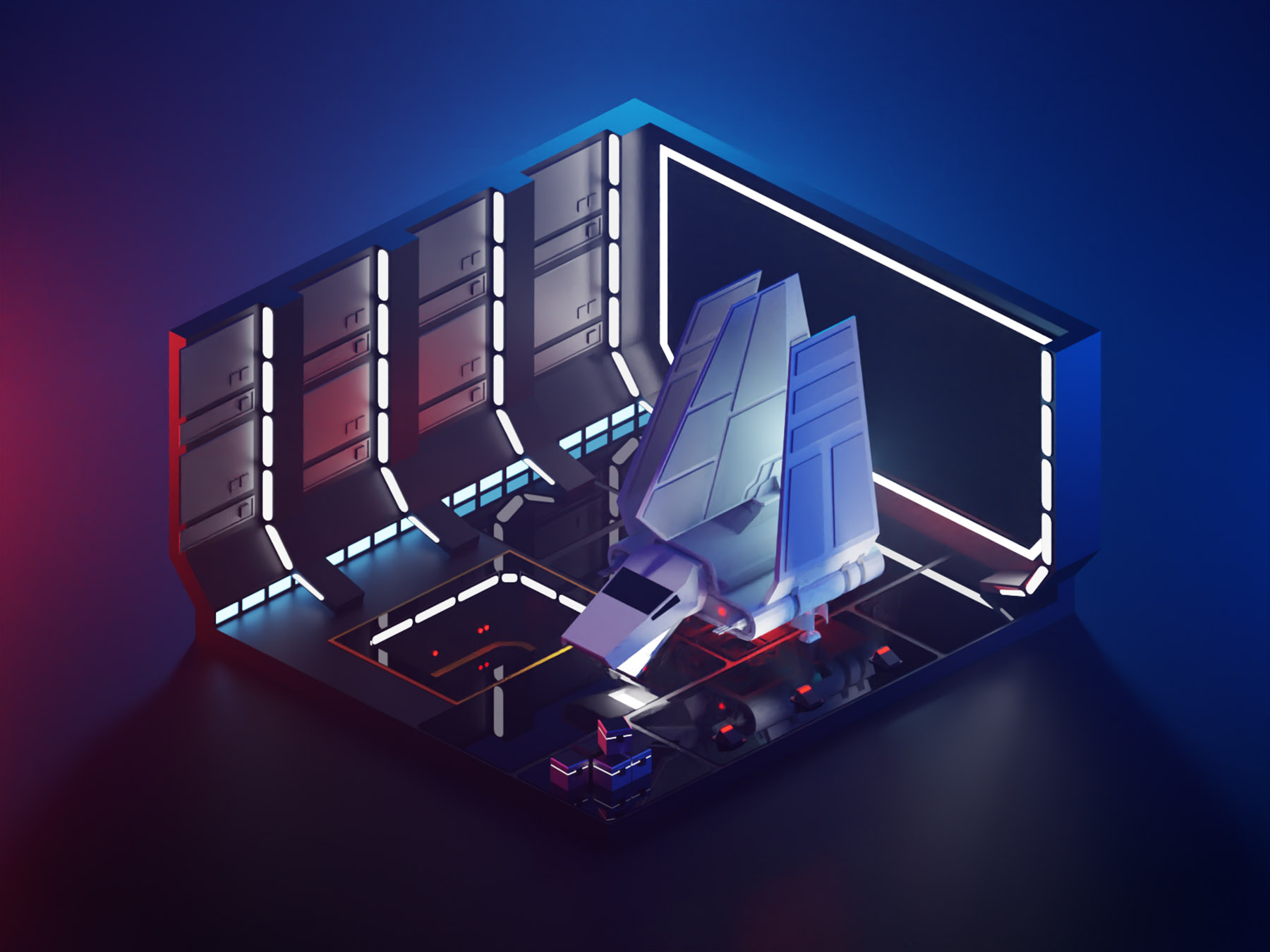 Star Wars Imperial Shuttle star wars fanart lowpolyart diorama low pol.jpg
