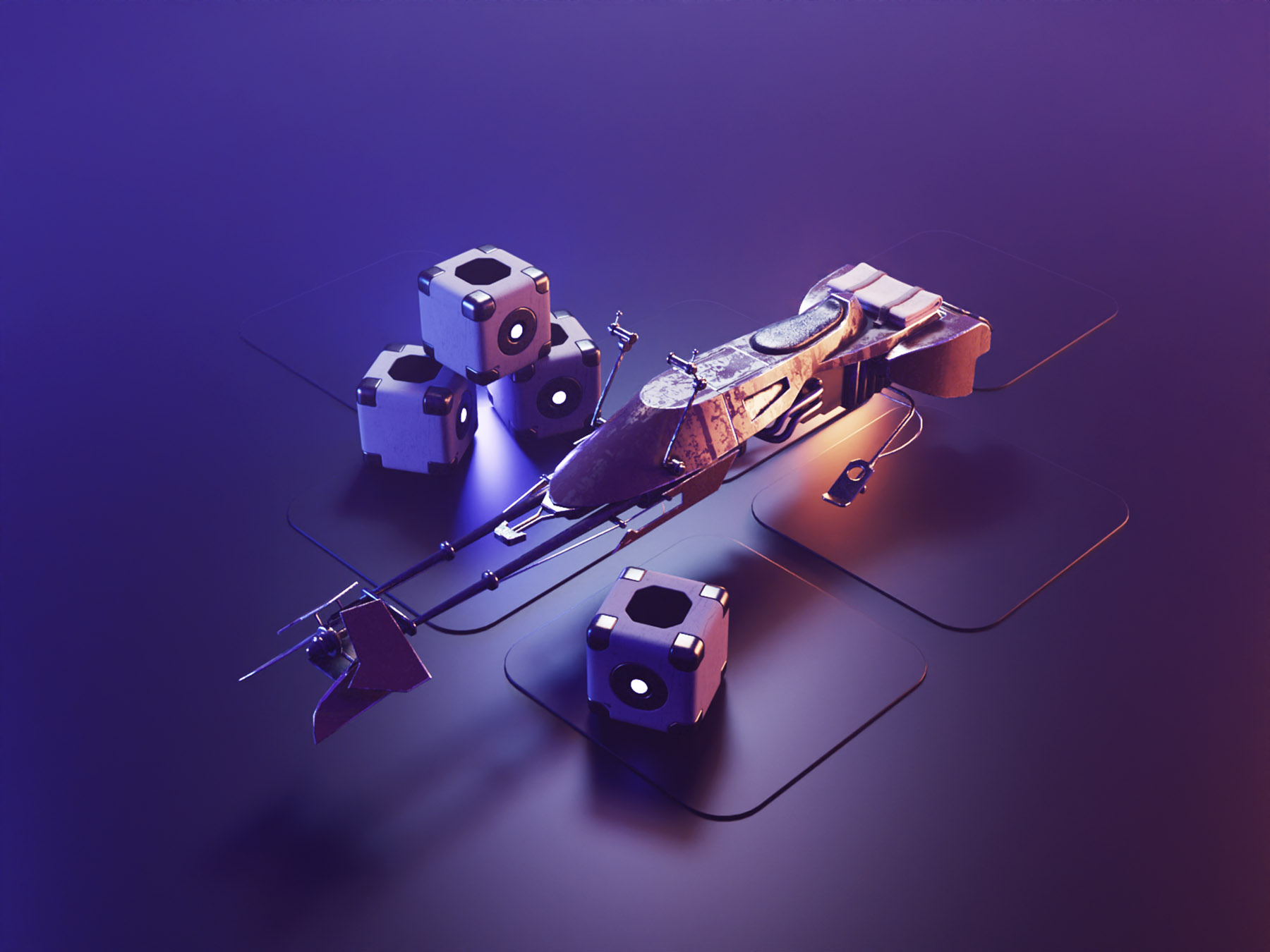 Star Wars Speeder Bike substance painter hard surface model speeder bi.jpg