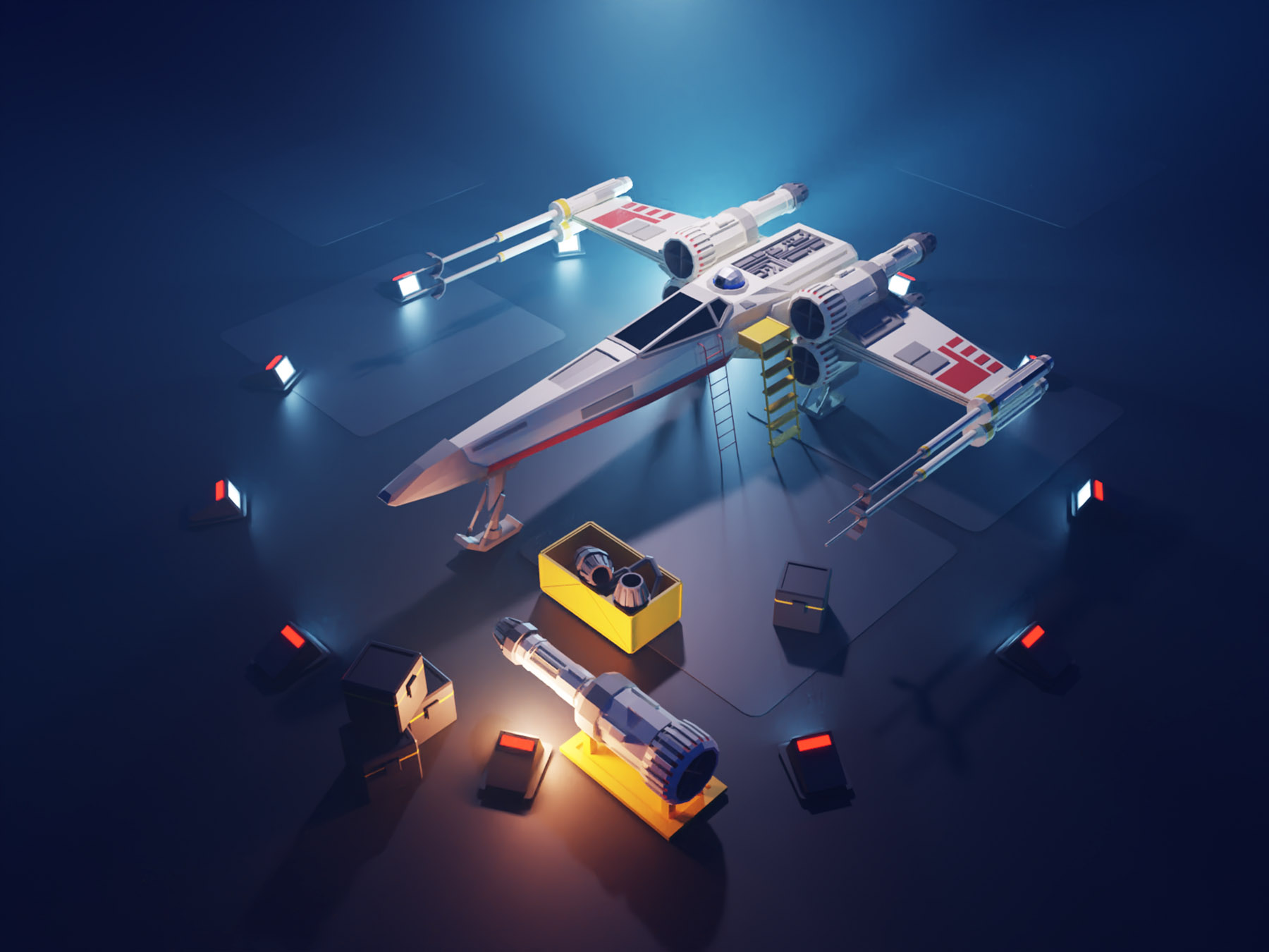 Star Wars X-Wing sci-fi spaceship x-wing star wars fanart lowpolyart d.jpg