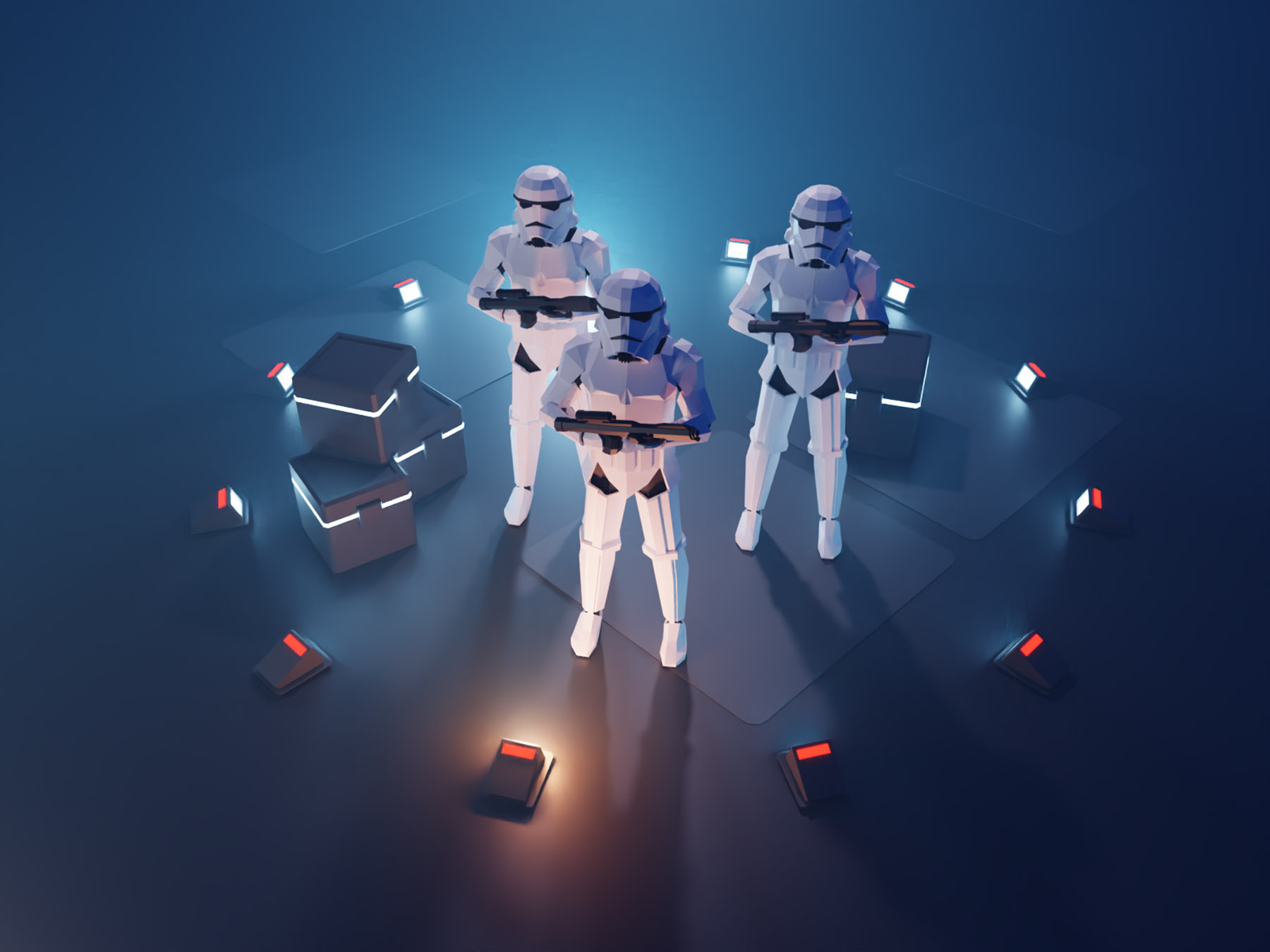 Stormtroopers star wars fanart lowpolyart diorama low poly isometric l.jpg