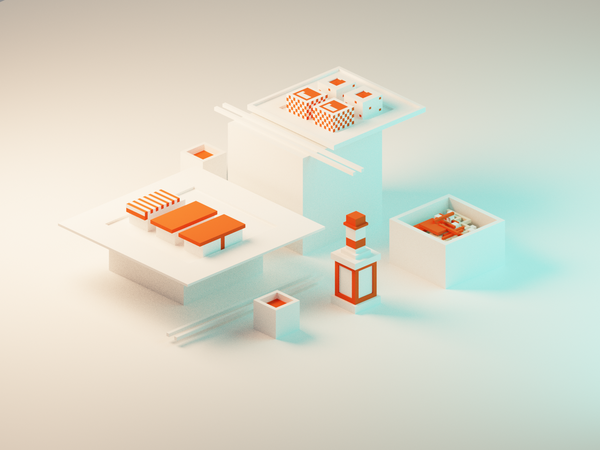 Sushi Diorama  retro boxes food sushi low poly isometric lowpoly rende.png