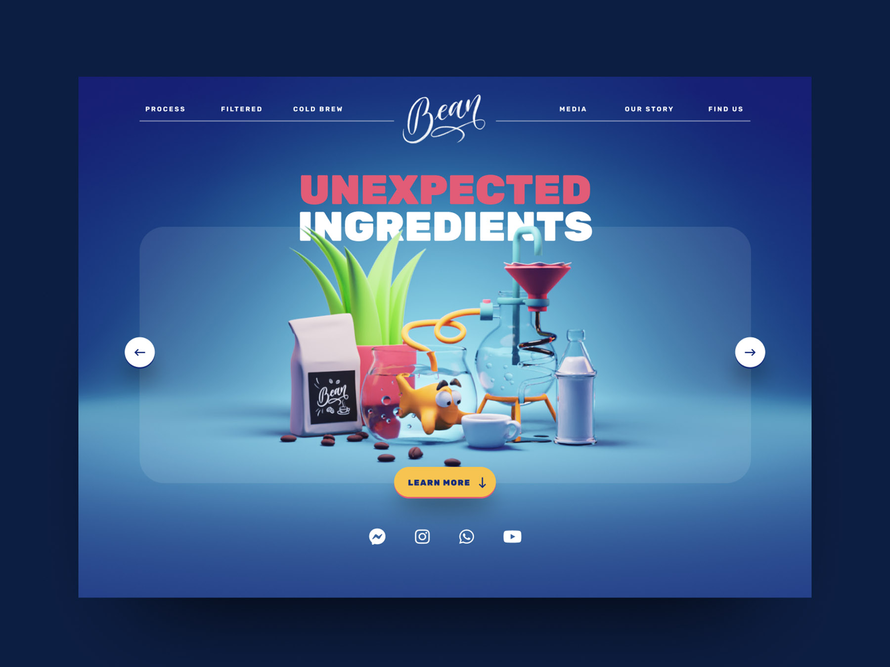 Unexpected Ingredients cartoon coffee webdesign website uidesign ui re.jpg