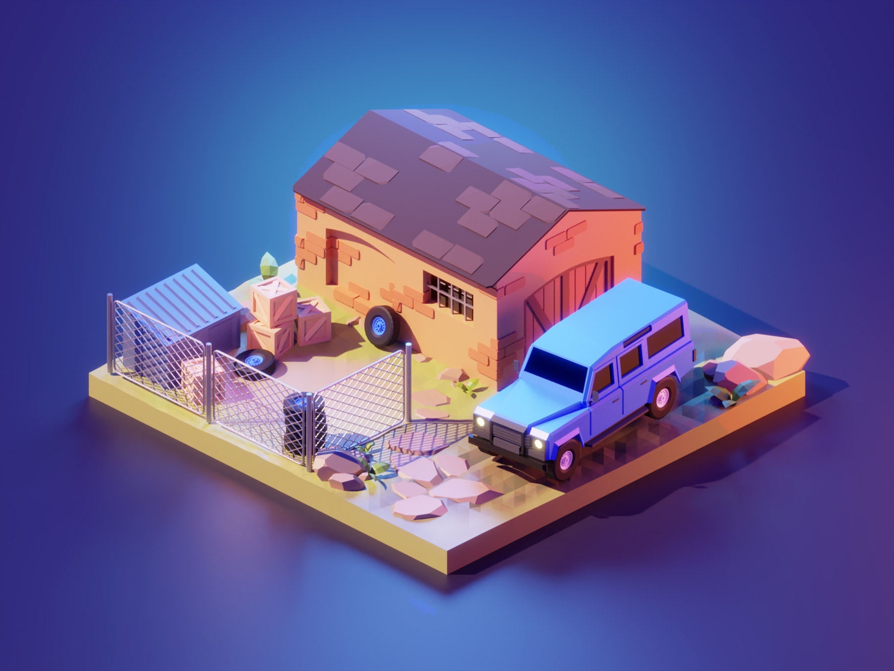 Warzone fanart lowpolyart low poly diorama isometric lowpoly render bl.jpg
