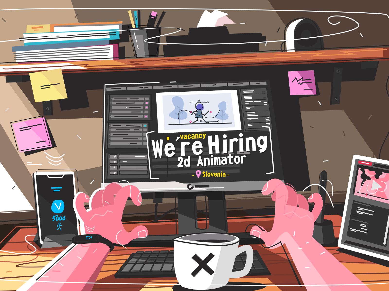 2d Animator illustration animate table character flat designer workpla.png