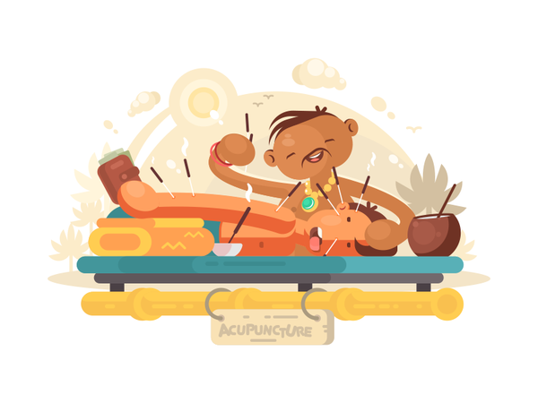 Acupuncture healthcare medicine acupuncture specialist character illus.png