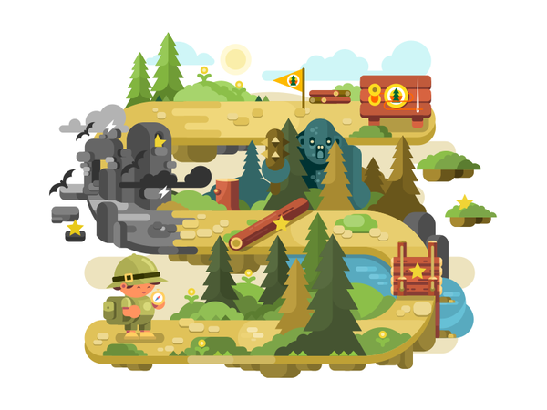 Adventure tale fairy game adventure character boy illustration vector.png