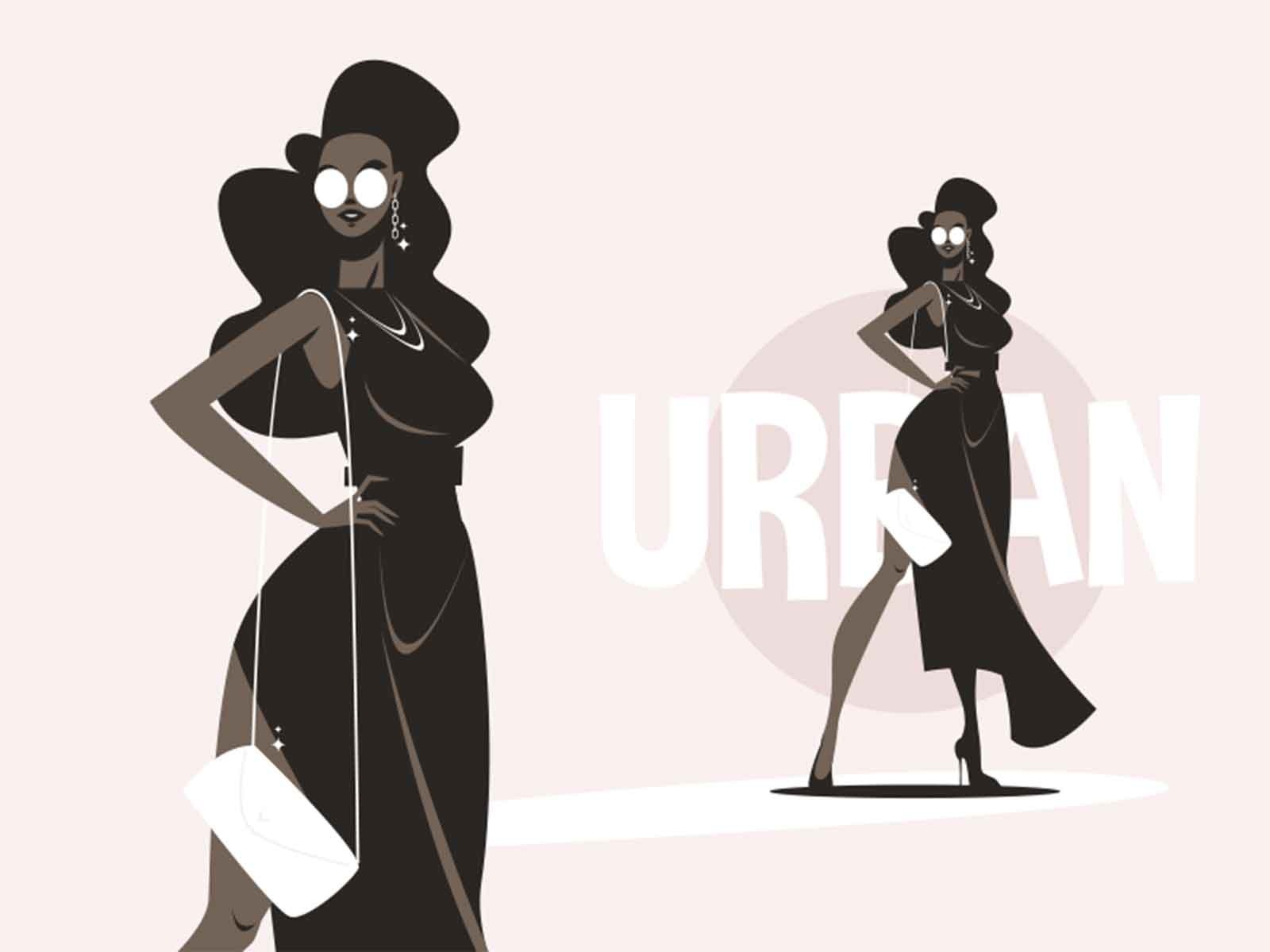 Afro american woman in fashionable dress glusses evning dress black af.jpg