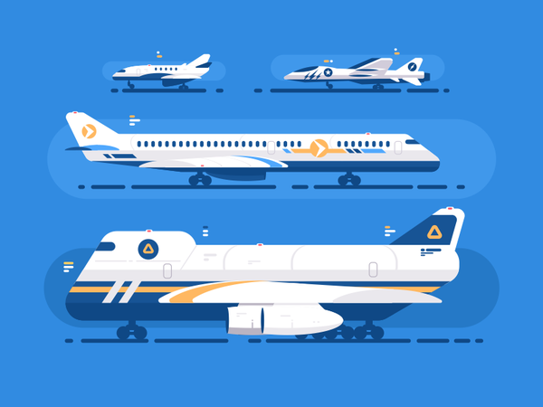 Aircraft Types passenger military aeroplane cargo plane transport airc.png