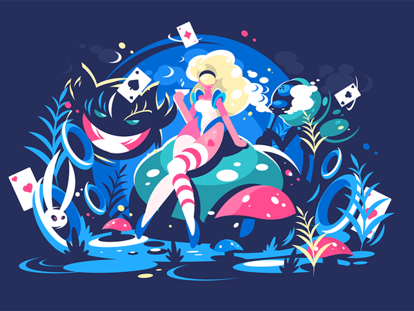 Alice sitting in Wonderland character cat fantastic cards playing fair.png
