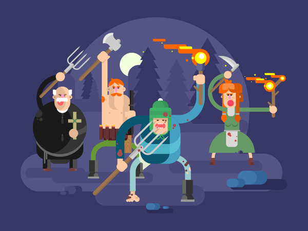 Angry citizens pitchforks torches people character citizens angry illu.png