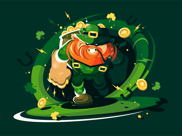 Angry leprechaun with gold clothes green gnome character fairy-tale go.png