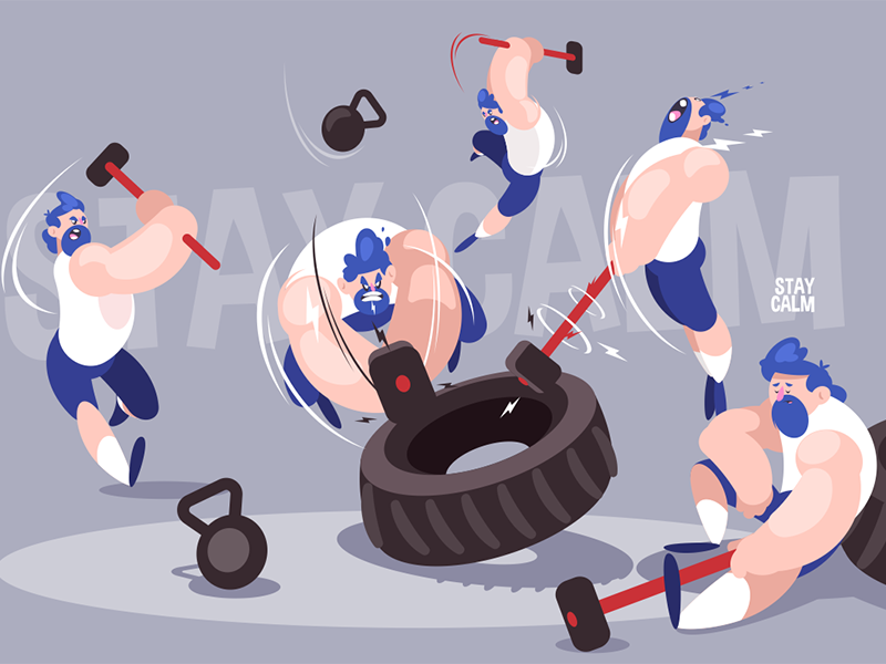 Angry dudes with sledgehammers kit8 flat vector illustration character.png