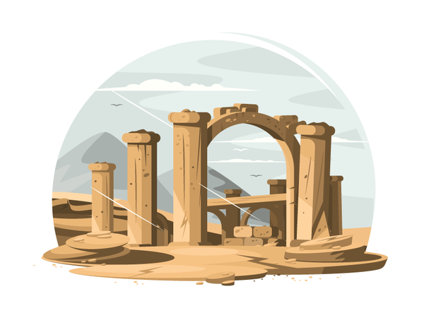 Architectural ruins building stone arch old architecture column ruin a.png