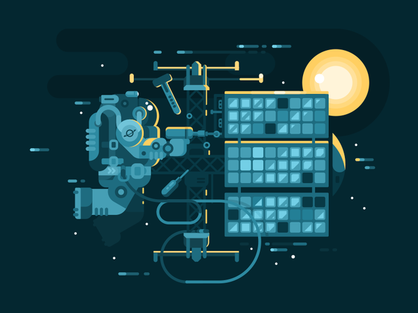 Astronaut cosmos station character astronaut repair outer space illust.png