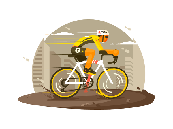 Athlete cyclist race biking athlete cyclist biker bicycle sport illust.png
